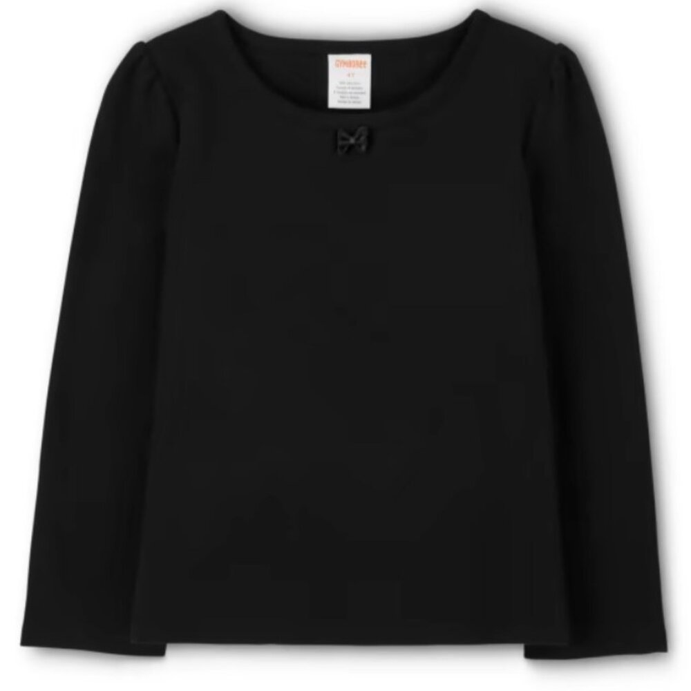 Gymboree Girls 10 Black Cotton Long Sleeve Layering Top NWT Uniform School